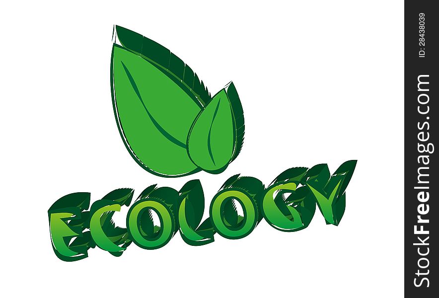 Ecology sign with two leaves. Ecology sign with two leaves