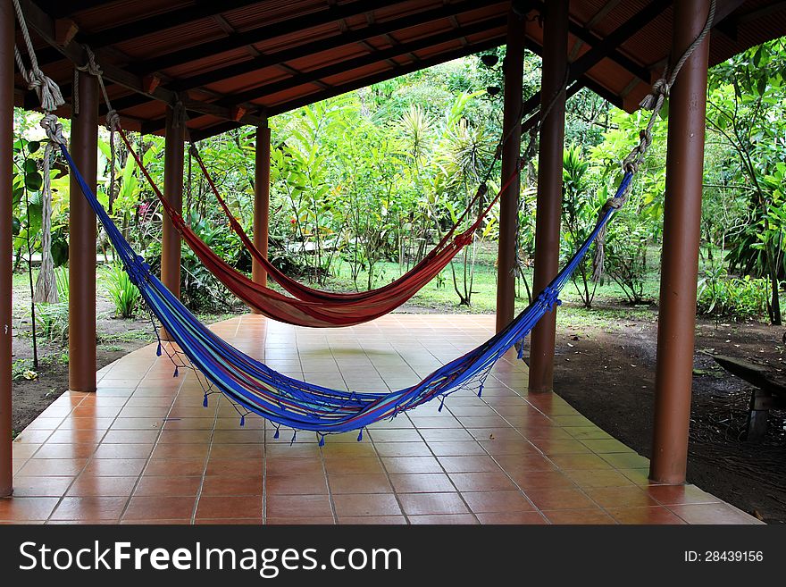 Hammocks in the middle of the Cost Rica jungle. A nice place to take a nap.