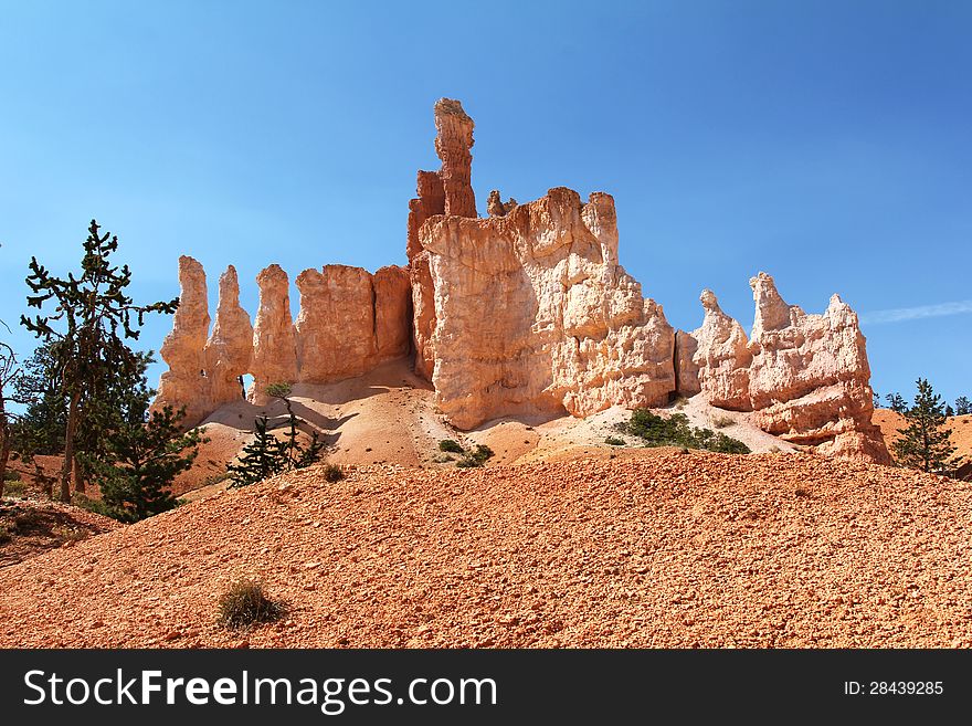 Strange rock formations in Bryce Canyon National Park. Strange rock formations in Bryce Canyon National Park.