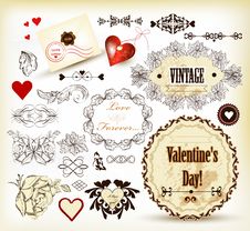 Calligraphic Vintage Design Elements For Valentine S Design Royalty Free Stock Photography Calligraphic Vintage Design Elements For Valentine S Design Royalty Free Stock Photography