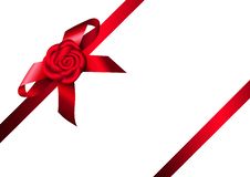 Red Ribbon Rose And Bow Stock Images Red Ribbon Rose And Bow Stock Images