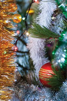 Christmas Tree Branch With Ball Stock Image Christmas Tree Branch With Ball Stock Image