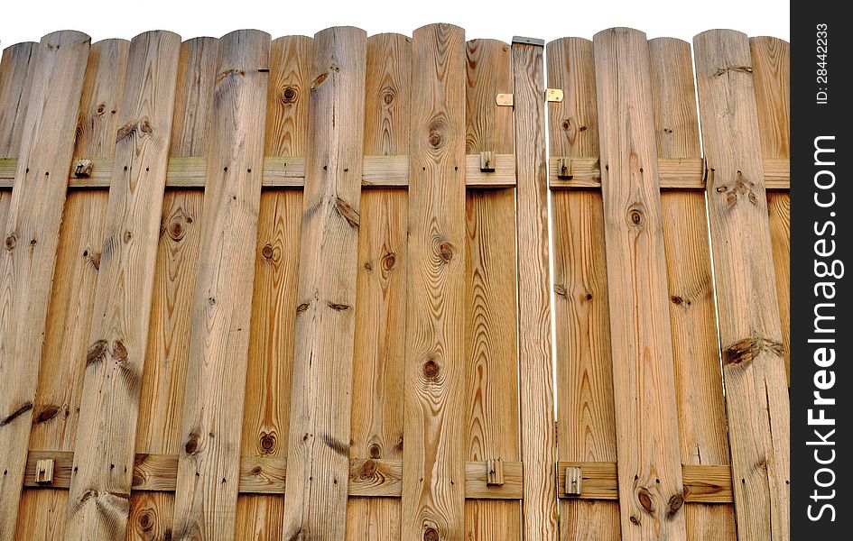 Wooden fence (pin) on white background