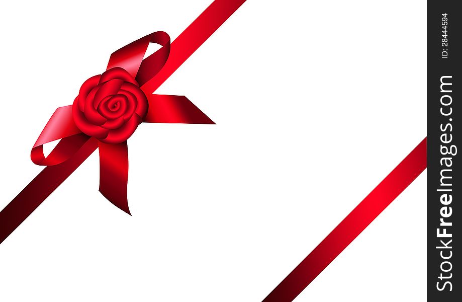 Red Ribbon Rose And Bow