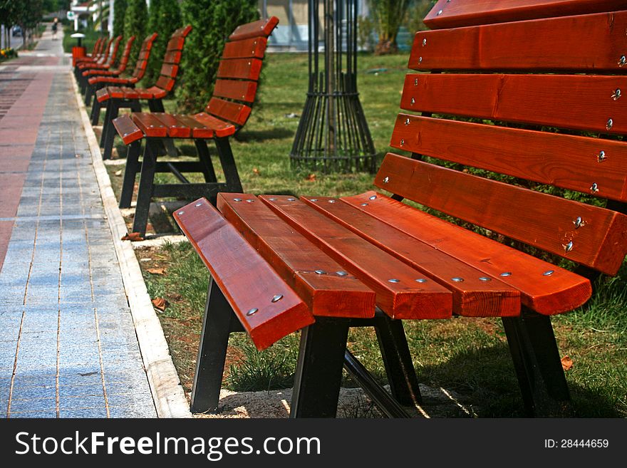 Empty seats in city Tivat, Montenegro