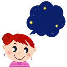 Little Cute Girl With Dreaming Royalty Free Stock Images Little Cute Girl With Dreaming Royalty Free Stock Images