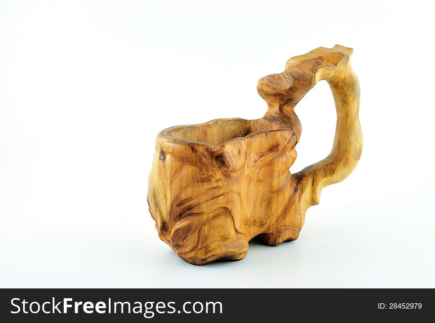 Wooden Carved Mug