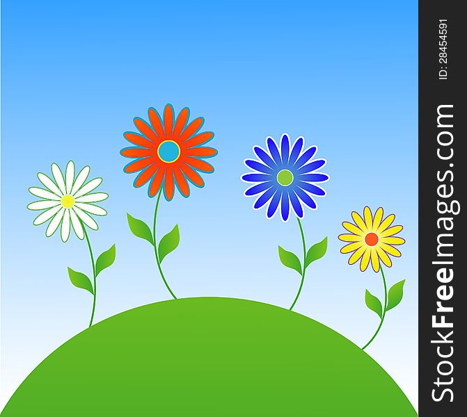 Flower background. Abstract daisies illustration