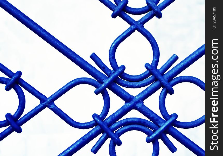 Background or texture of hammer forged steel grid blue. Background or texture of hammer forged steel grid blue