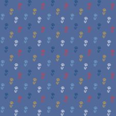 Vector Pattern, Little Colorful Flowers On Blue Stock Photos Vector Pattern, Little Colorful Flowers On Blue Stock Photos