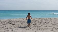 Little Boy On The Beach Stock Images Little Boy On The Beach Stock Images