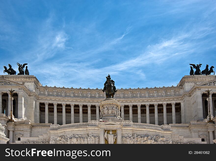 Equestrian monument to Victor Emmanuel II near Vittoriano at day in Rome, Italy. Equestrian monument to Victor Emmanuel II near Vittoriano at day in Rome, Italy