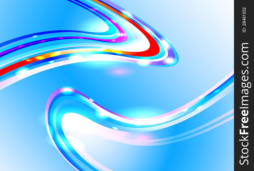 Colorful lighting line with blue abstract background. Colorful lighting line with blue abstract background