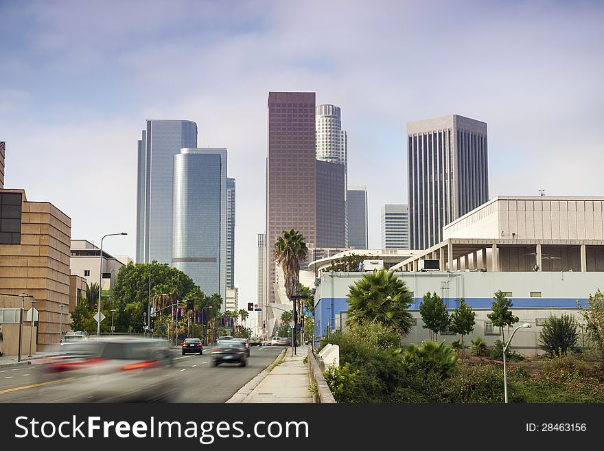 Entrance to Financial District in Los Angeles, California