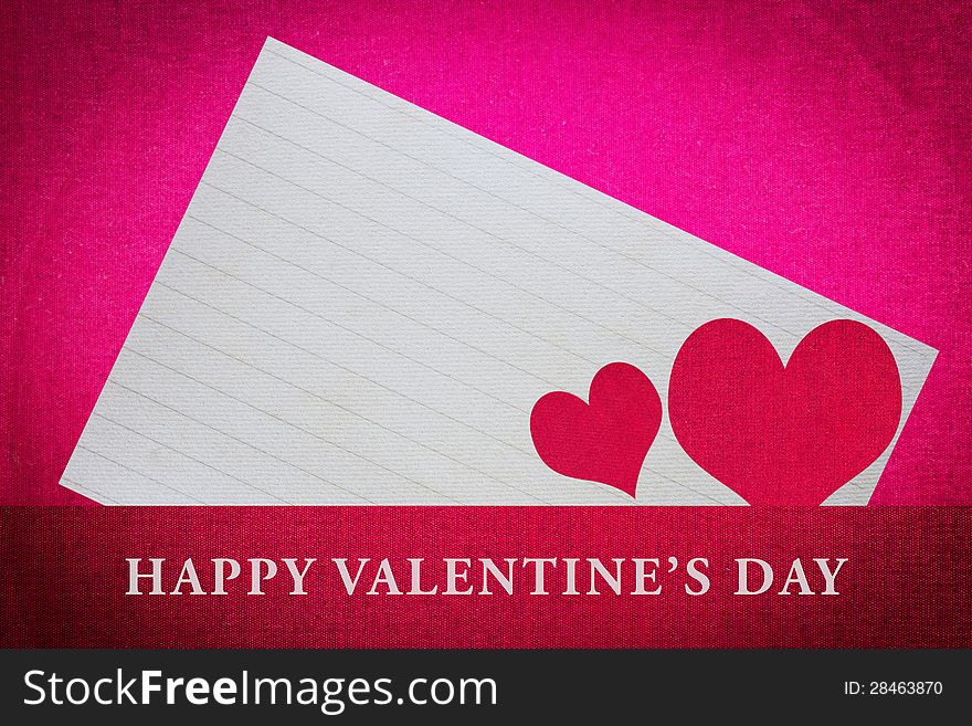 Valentine's Day Background With White Note Paper