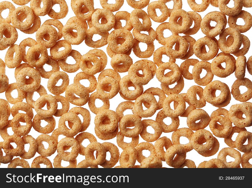 Cheerios cereal background close up