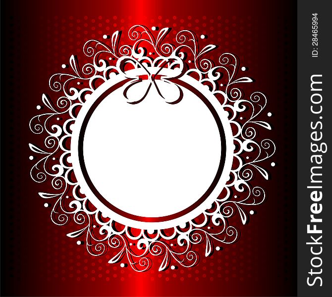 Gift background with round lacy shape