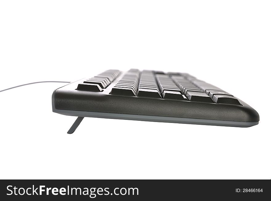 Black keyboard for typing isolated over white background