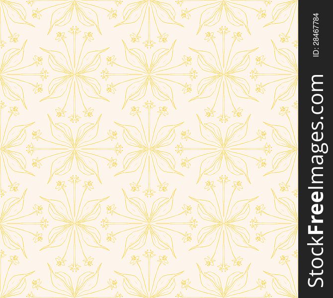 Elegant stylish floral background with barely visible lines in yellow, seamless vector pattern website or spring fashion fabric. Elegant stylish floral background with barely visible lines in yellow, seamless vector pattern website or spring fashion fabric