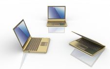 3d Model Three Laptops Stock Image