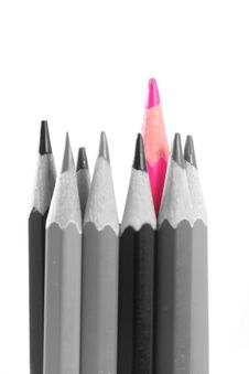 Pink Color Pencils Royalty Free Stock Photography