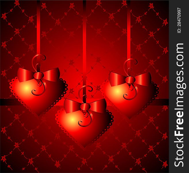 Gift background with heart's shapes. Gift background with heart's shapes