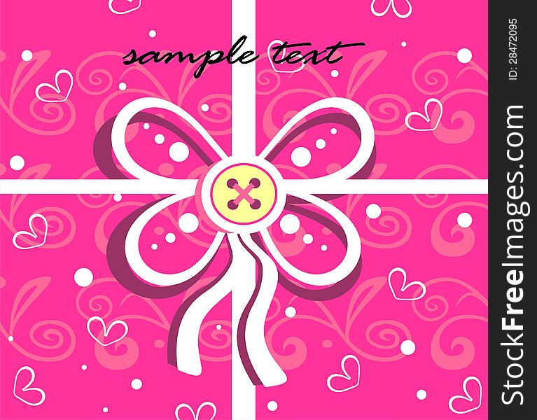 Gift background with decorative bow