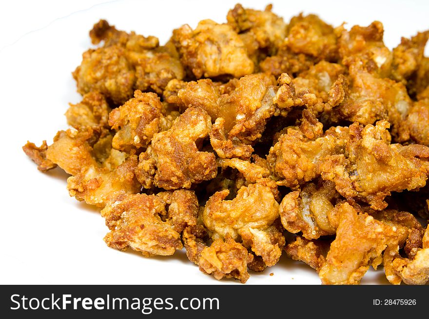 Fried chicken isolated on white background