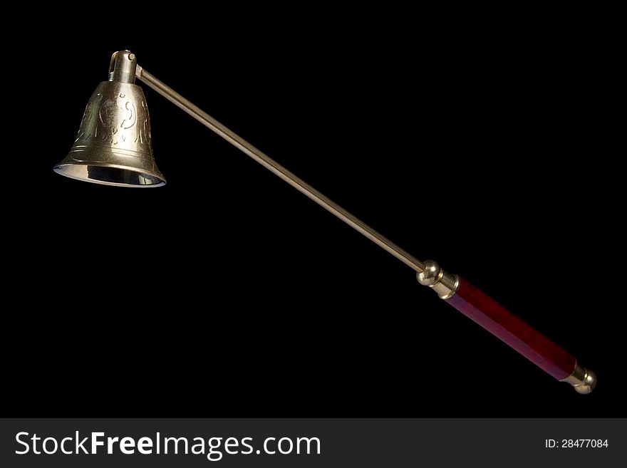 Candle snuffer isolated on black background