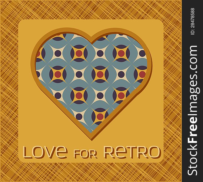 Heart with pattern in retro colors