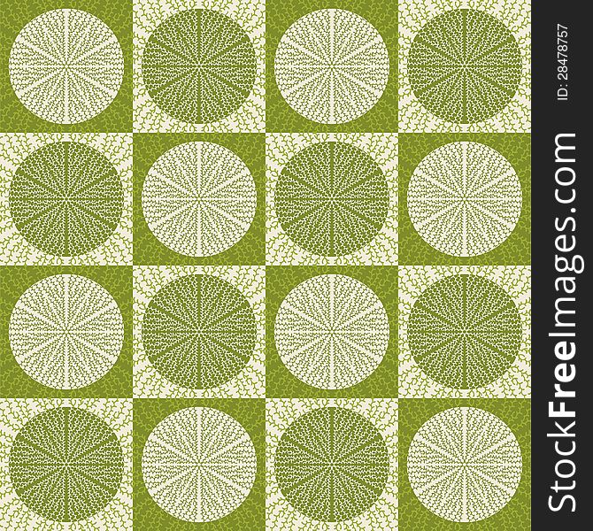 Seamless Pattern In Retro Green Colors