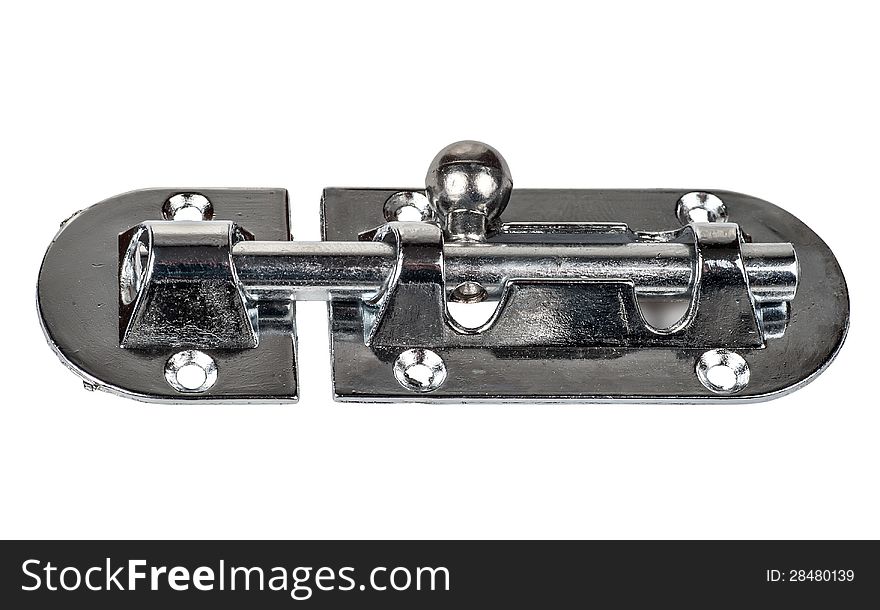 Metal latch on a white background