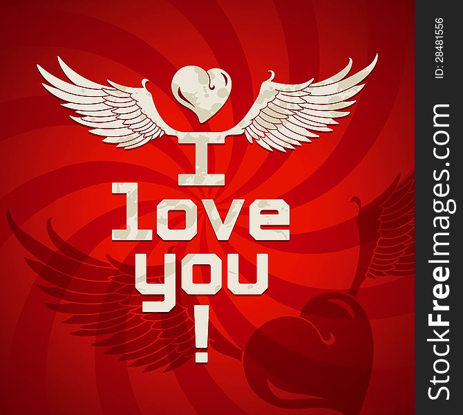 I love you, vector romantic card. This file is EPS10 vector and it includes transparency effects. I love you, vector romantic card. This file is EPS10 vector and it includes transparency effects.