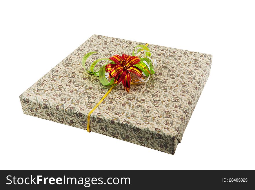 Gift paper box isolated over white background. Gift paper box isolated over white background