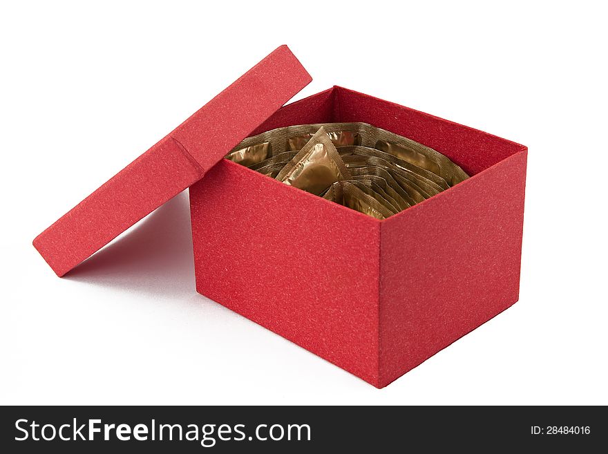 Condoms In Open Cardboard Box