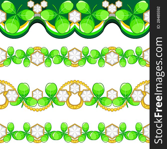 Seamless Borders With Shamrock