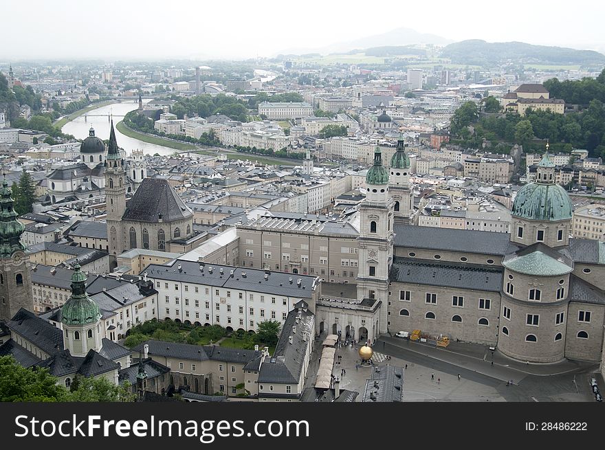 The panorama of Salzburg, Austria