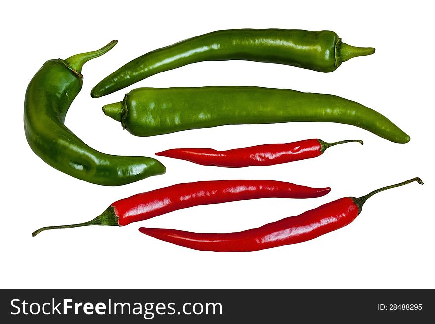 Green and red peppers chili