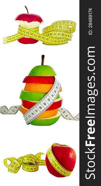 Collage from fruit for a weight loss