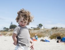 Small Boy At Beach Stock Images Small Boy At Beach Stock Images