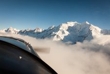 Mont Blanc In Winter From Airplane Stock Images Mont Blanc In Winter From Airplane Stock Images