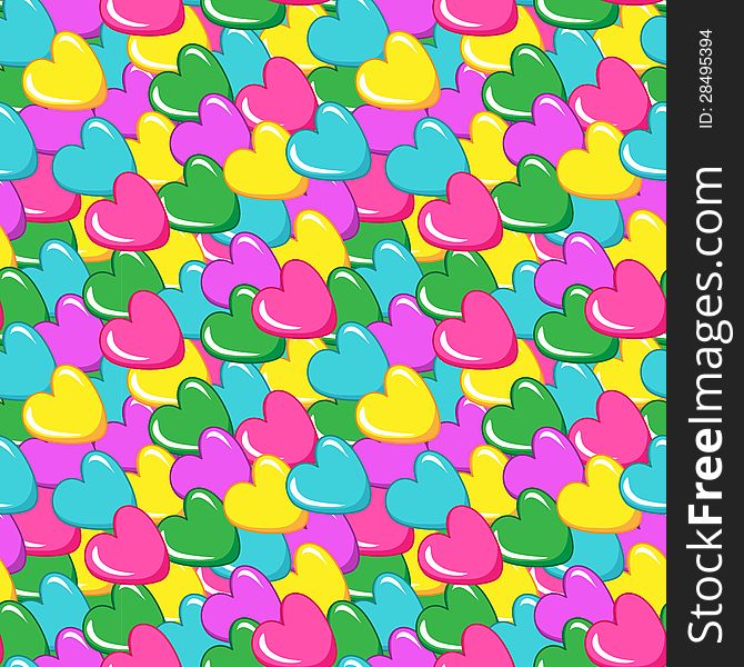 Seamless Vector Pattern With Hearts