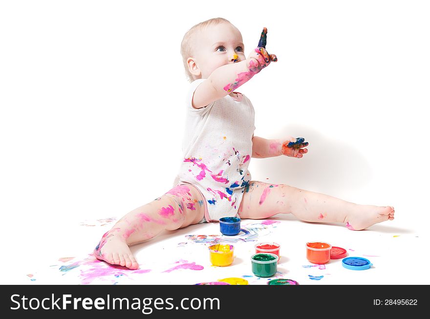 Year-old Child With Paint