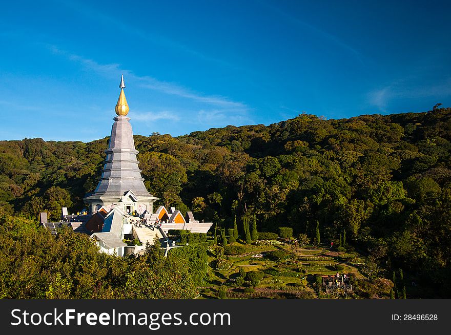 Thailand big pagoda in the mountain. Thailand big pagoda in the mountain