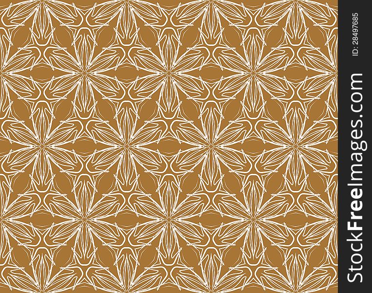Terracotta vintage fabric, seamless vector pattern