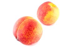 Peaches Isolated On White Stock Images