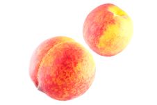 Peaches Isolated On White Stock Photos