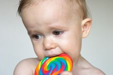Toddler With Lollipop Stock Photography