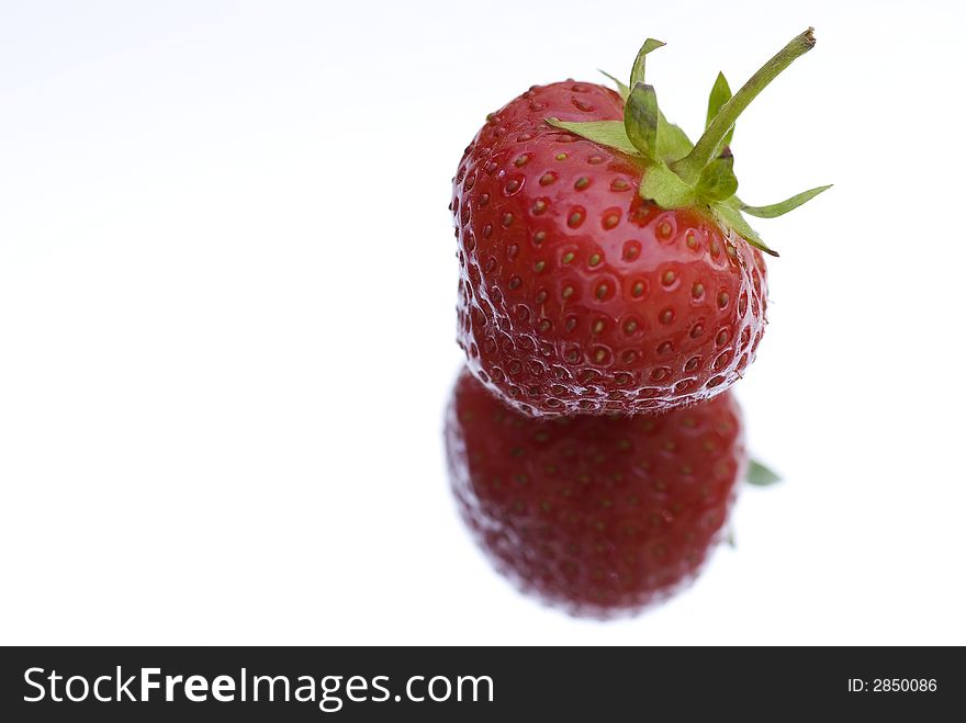 Studio capture red strawberry in white background