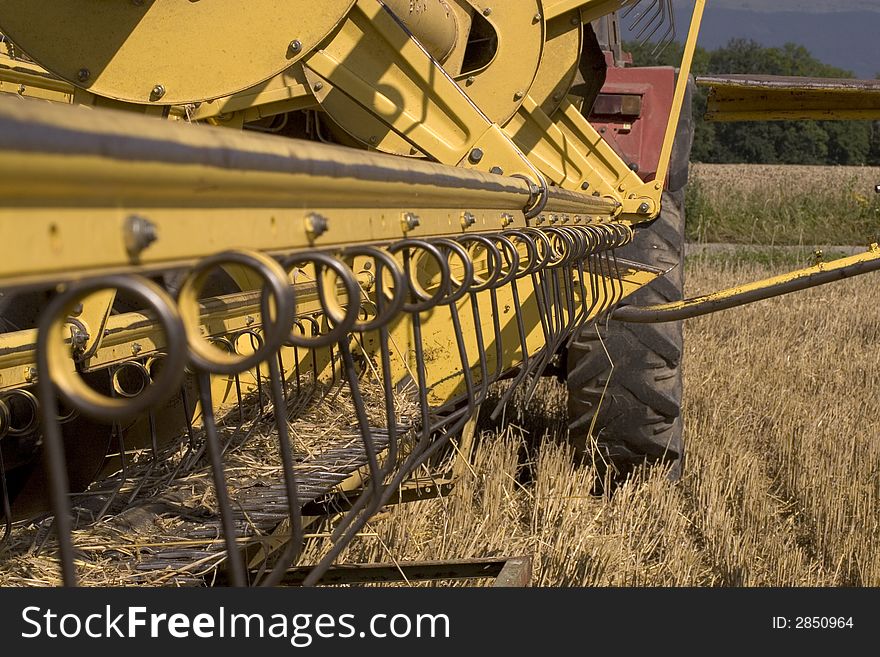 Detail of a combine harvester